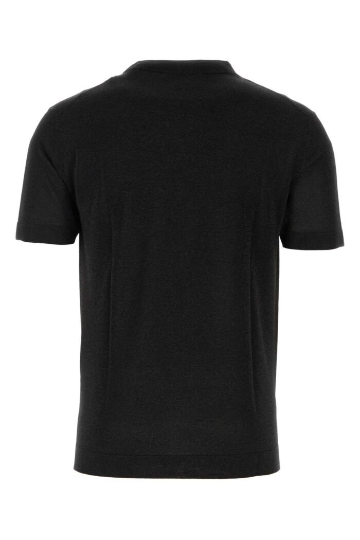 Black viscose blend t-shirt - Image 2