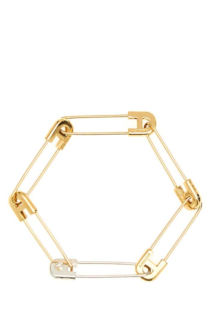 Two-tone metal A Safety Pin Link bracelet - Image 1