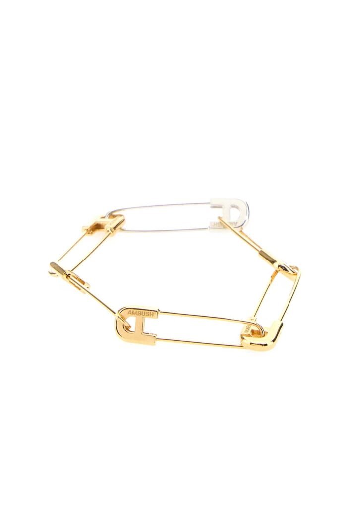 Two-tone metal A Safety Pin Link bracelet - Image 2