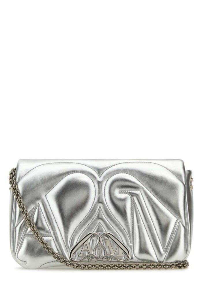 Silver leather small Seal shoulder bag - Image 1