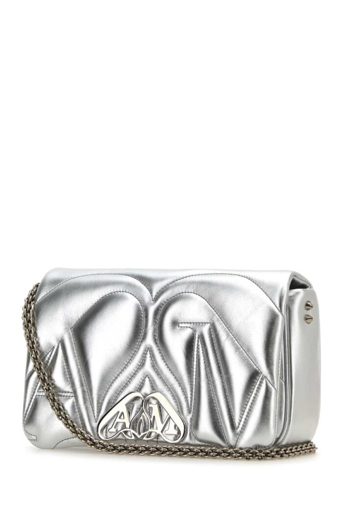 Silver leather small Seal shoulder bag - Image 2