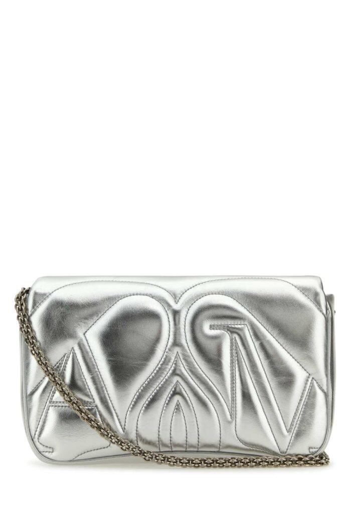 Silver leather small Seal shoulder bag - Image 3