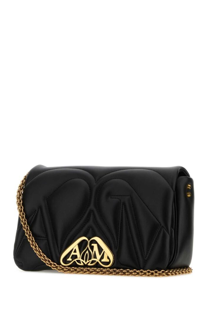 Black leather small Seal shoulder bag - Image 2