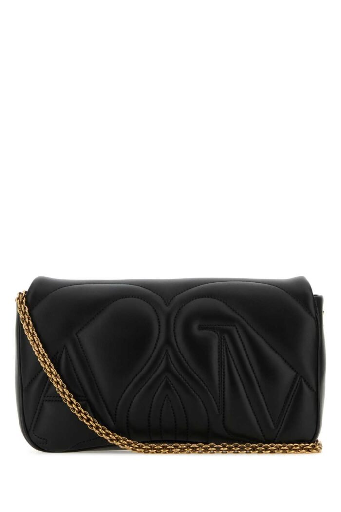 Black leather small Seal shoulder bag - Image 3