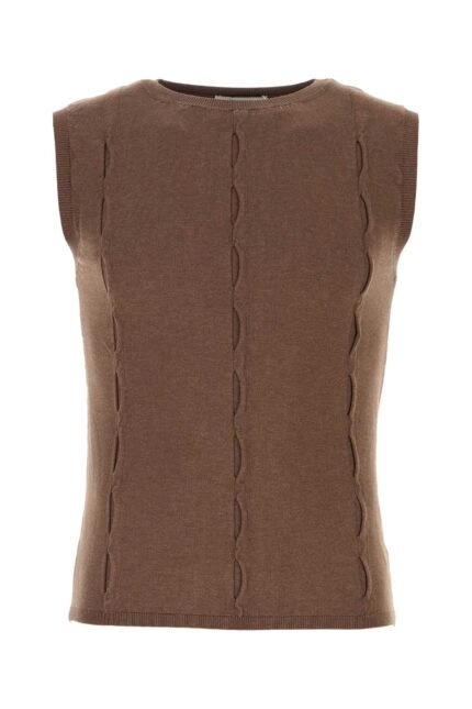 Brown viscose blend Forat vest