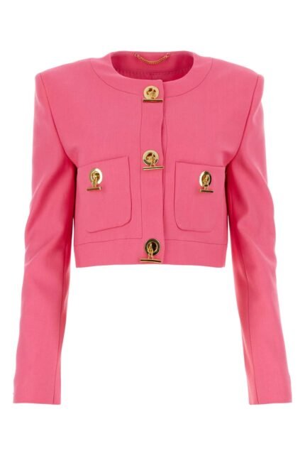 Fuchsia stretch gabardine blazer