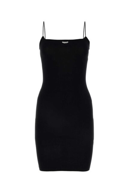 Black viscose blend mini dress