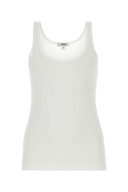 White stretch viscose tank top