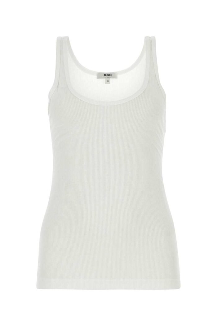 White stretch viscose tank top - Image 1