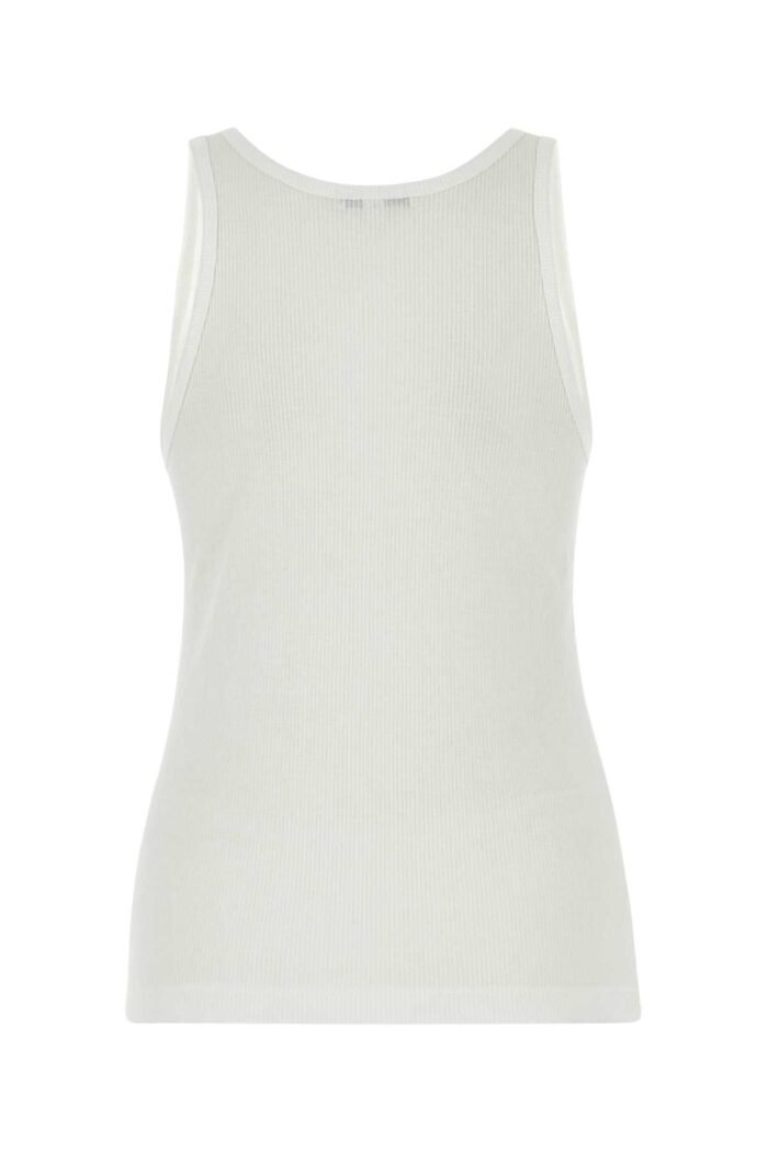 White stretch viscose tank top - Image 2