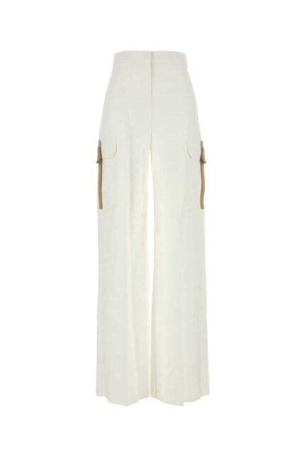 White stretch cotton Edda pant