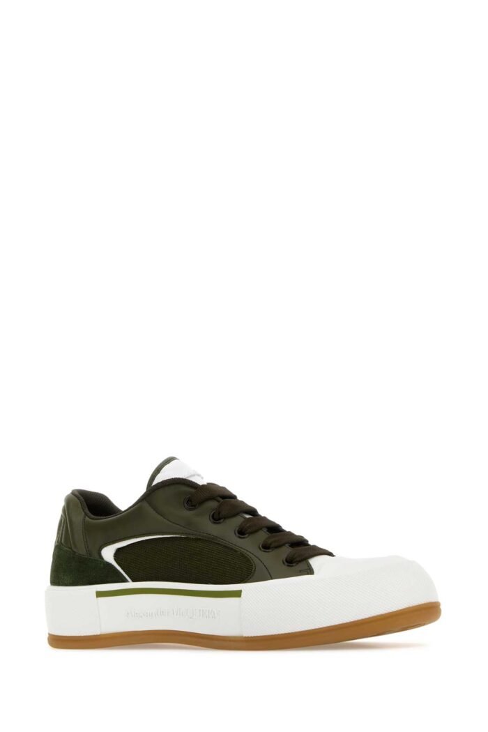 Olive green Plimsoll sneakers - Image 2