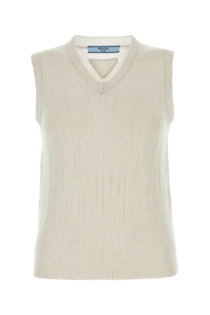 Chalk cashmere vest