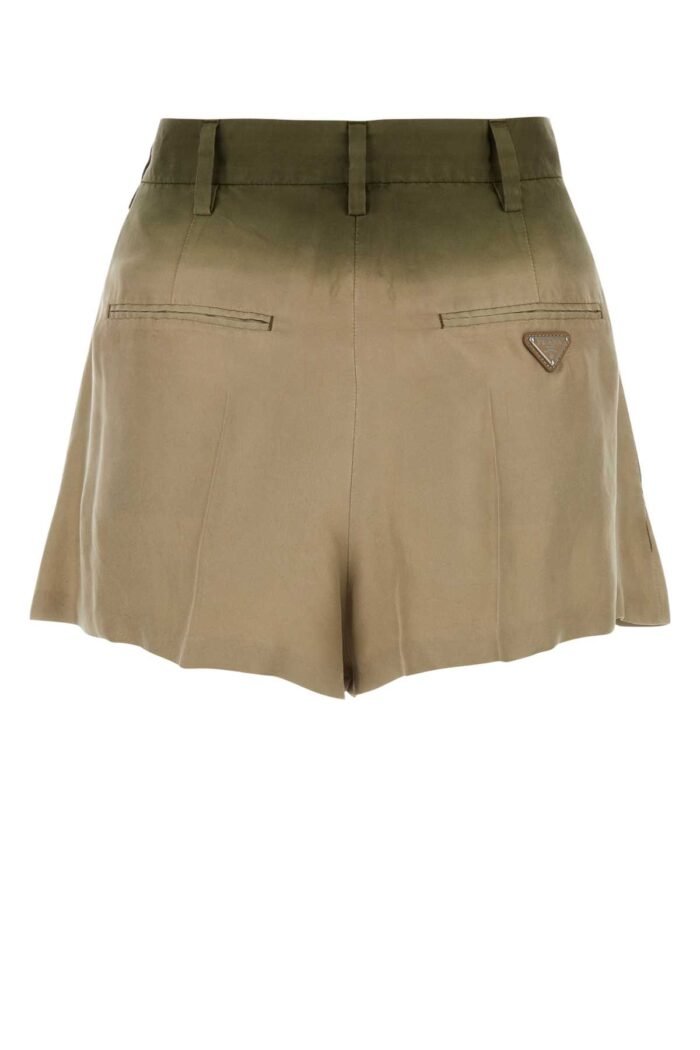 Sage green silk shorts - Image 2
