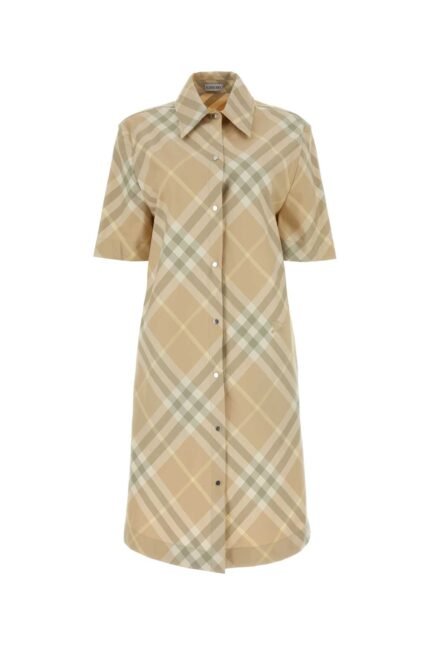 Embroidered cotton shirt dress