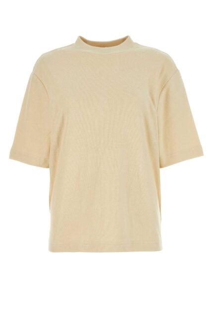 Cream terry fabric oversize t-shirt