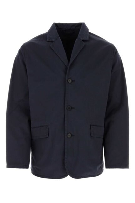 Navy blue cotton blend jacket
