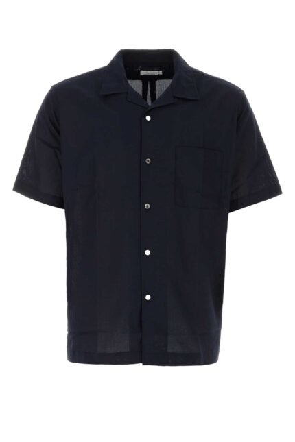 Navy blue cotton blend shirt