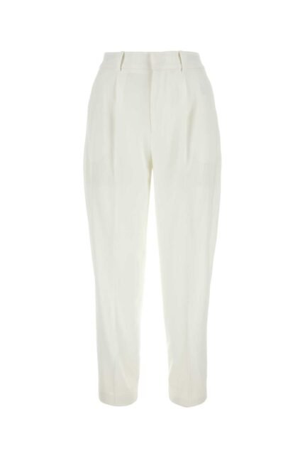 White stretch polyester pant