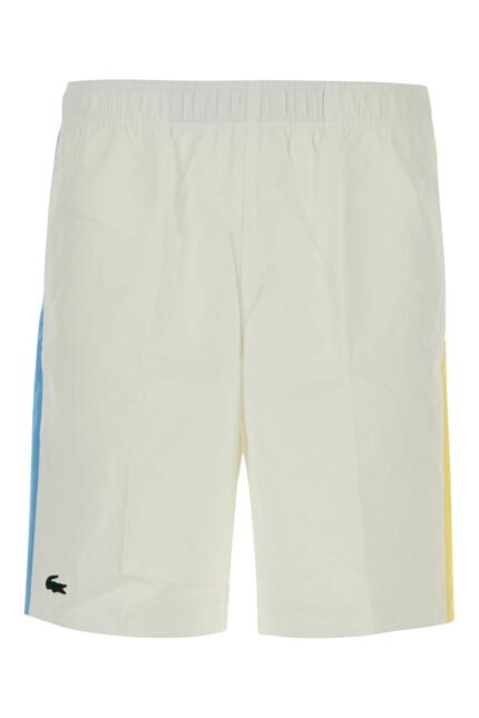 White polyester bermuda shorts