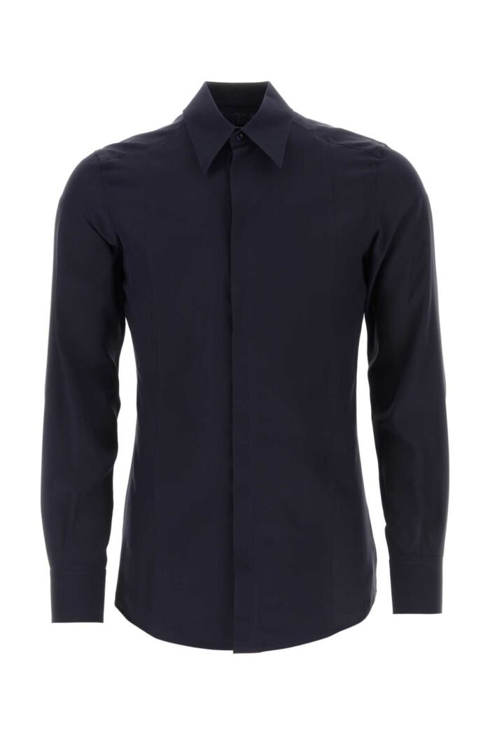 Midnight blue crepe shirt - Image 1
