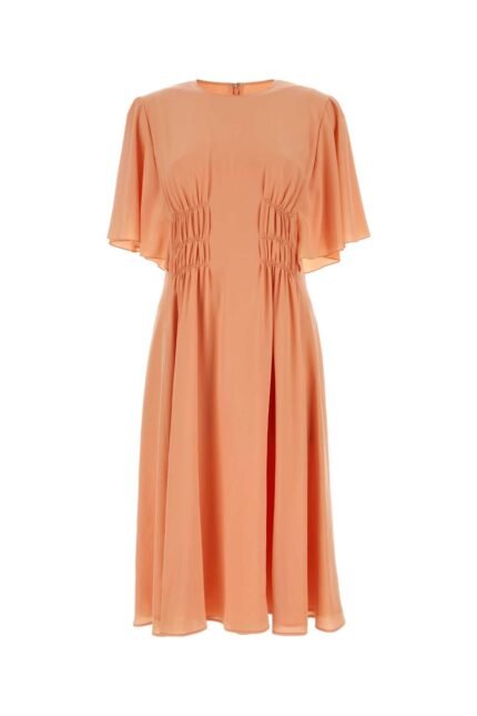 Salmon crepe dress