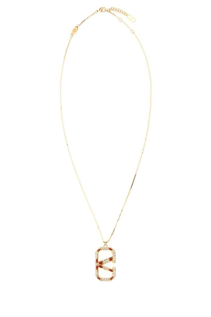 Gold metal VLogo necklace - Image 1