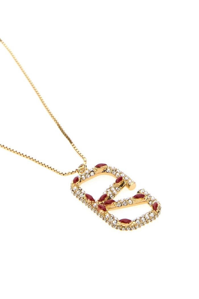 Gold metal VLogo necklace - Image 2