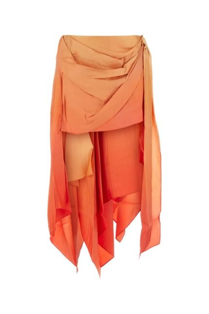 Two-tone silk Tranquillity mini skirt