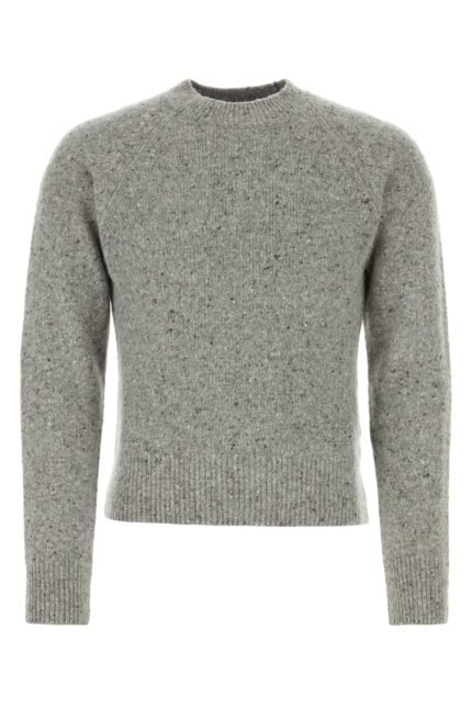 Melange grey wool blend sweater