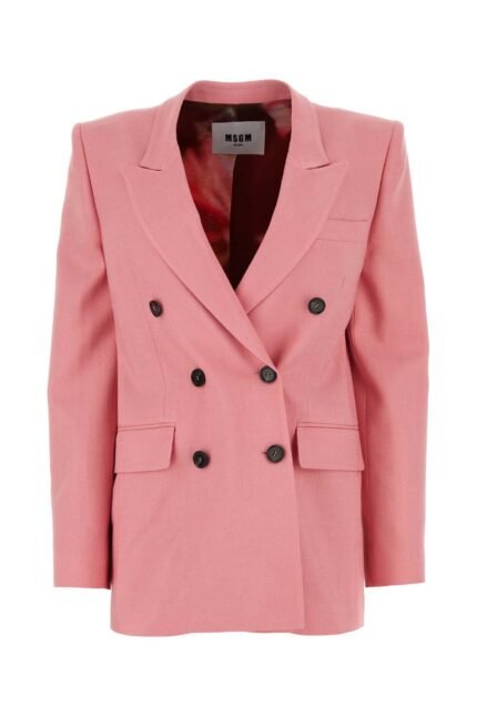 Pink stretch viscose blend blazer