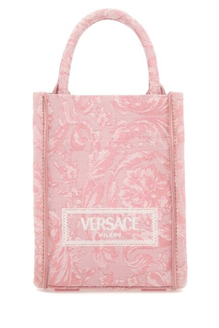 Embroidered fabric mini Athena handbag
