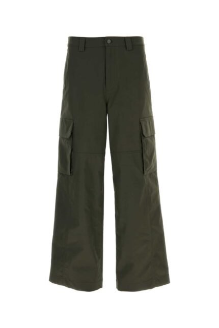 Olive green polyester blend cargo pant