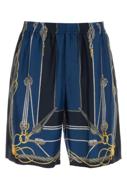 Printed silk bermuda shorts