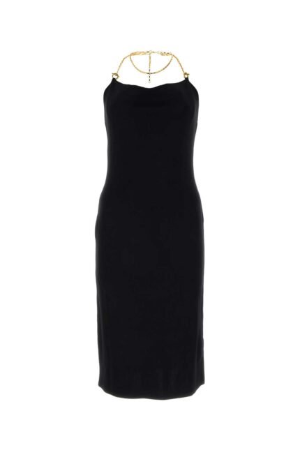 Black viscose blend dress