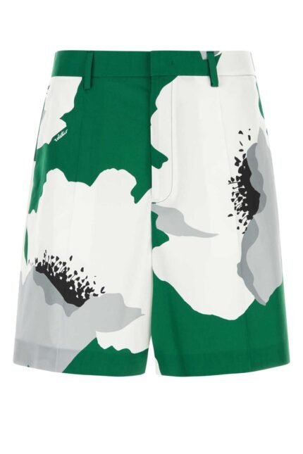 Printed cotton bermuda shorts