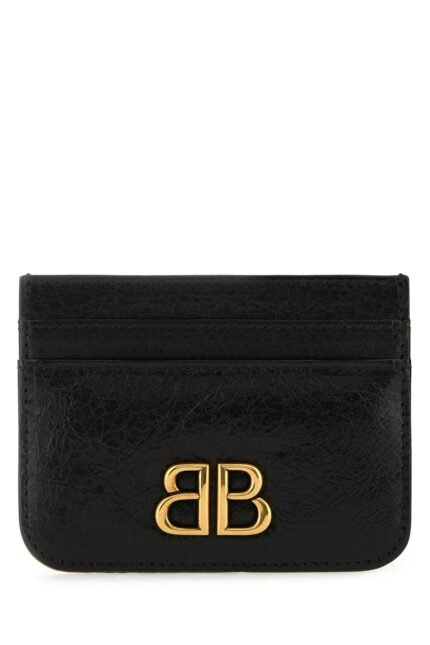 Black leather Monaco card holder