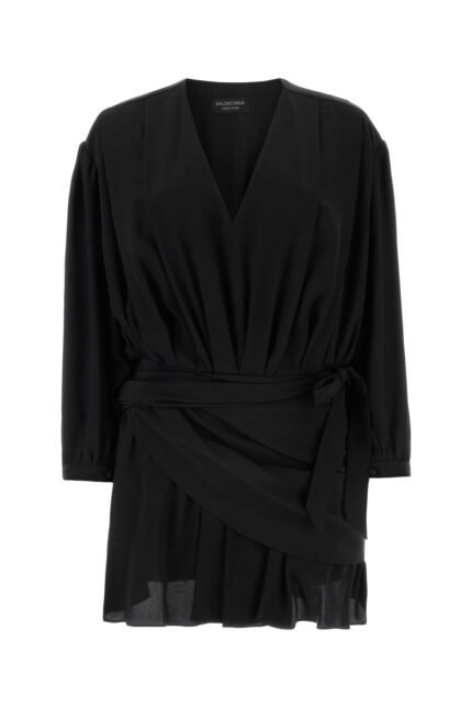 Black crepe mini dress
