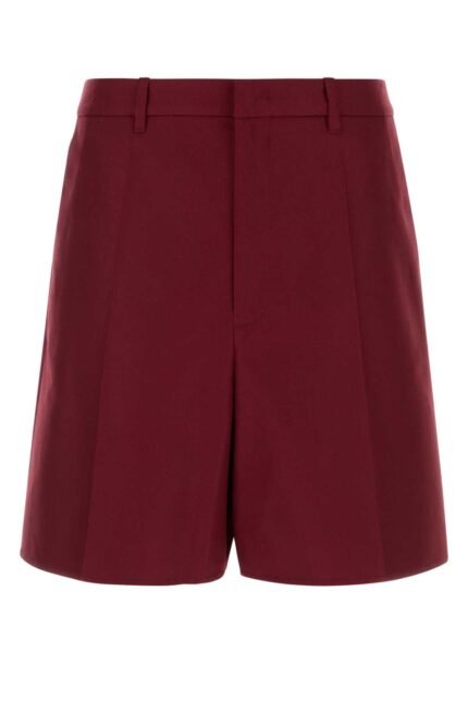 Burgundy cotton bermuda shorts