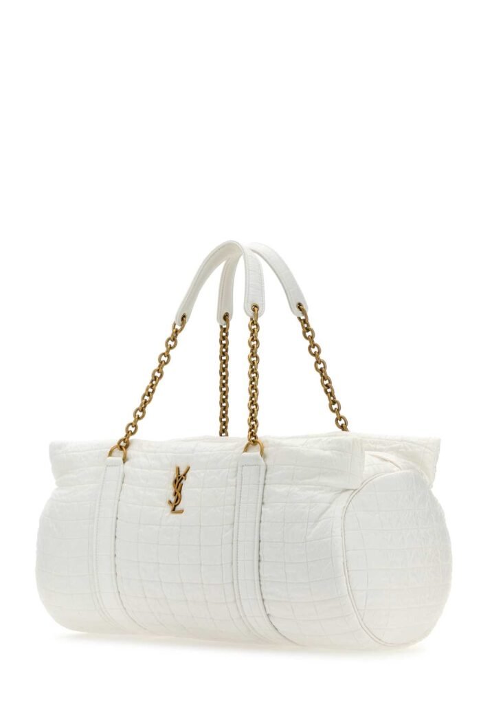 White fabric Gloria travel bag - Image 2
