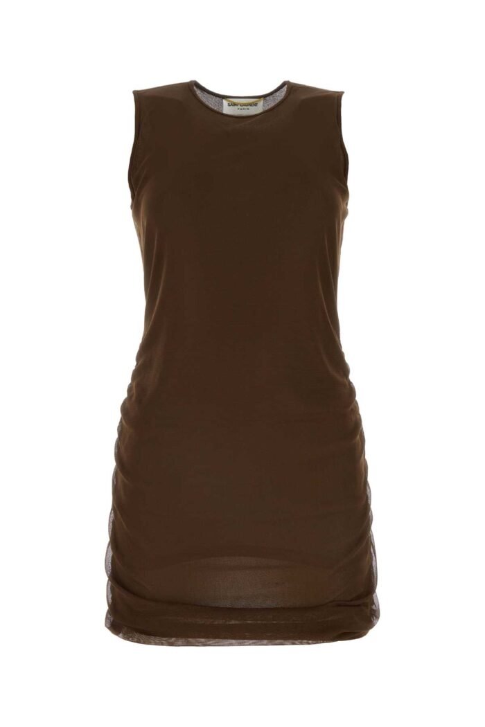 Chocolate tulle mini dress - Image 1