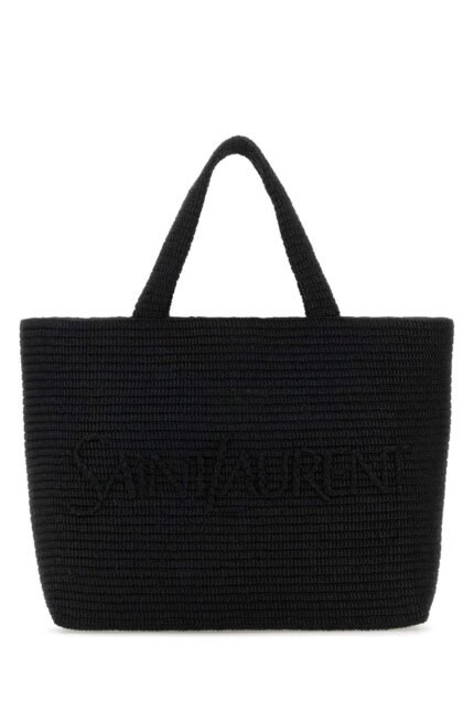 Black raffia Saint Laurent shopping bag