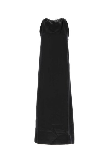 Black satin Morene dress