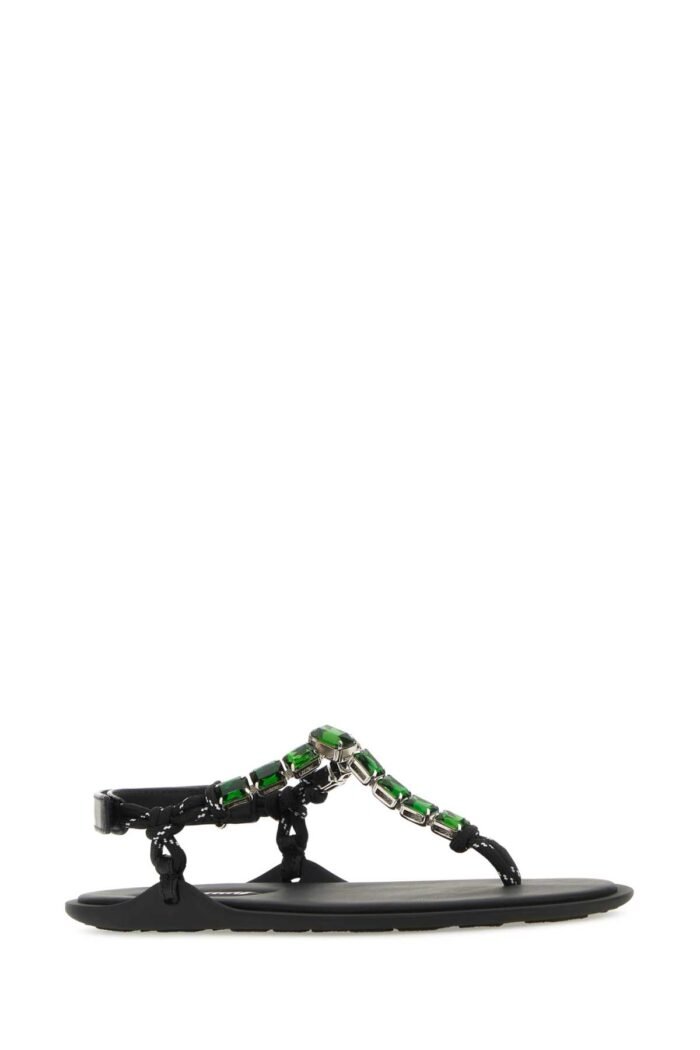 Fabric and rhinestones Riviere thong sandals - Image 2
