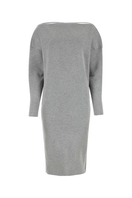 Grey stretch wool blend dress
