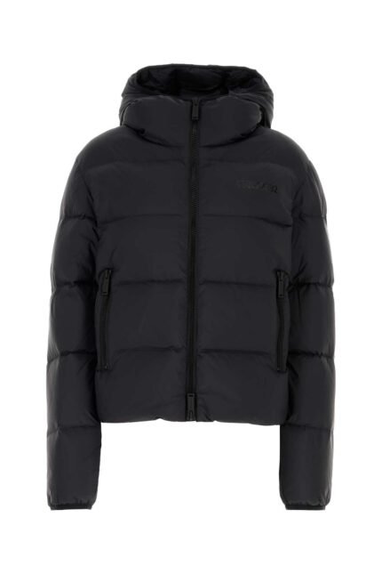 Black nylon down jacket