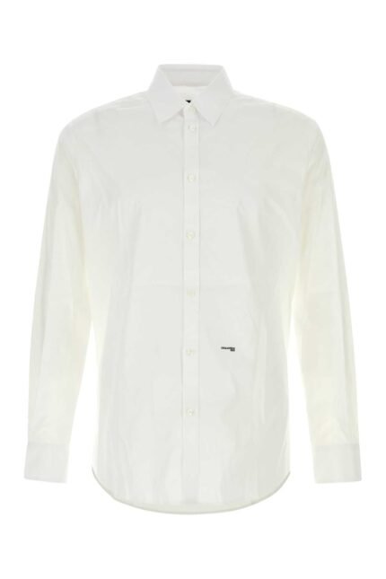 White stretch poplin shirt