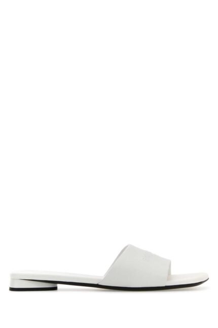 White leather Duty Free slippers