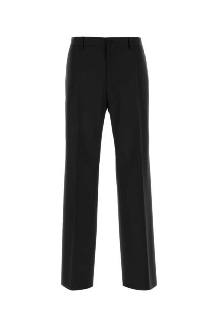 Black stretch wool pant