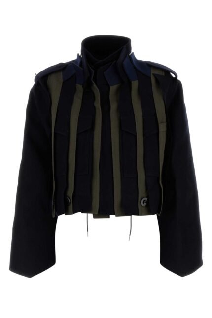 Two-tone wool bomber jacket